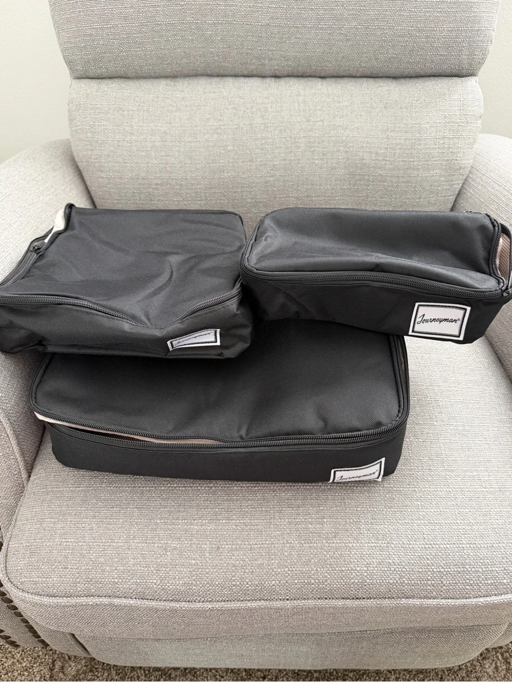 2 sets Black Rectangular Travel Organizer Pouch